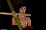 Hogtied female slave is severely tortured and humiliated